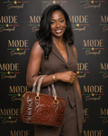 MØDE Sénégal Croc-Embossed Leather Handbag – Cognac Brown
