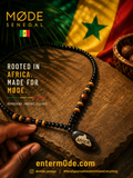 MØDE Sénégal “Africa” Wood & Onyx Beaded Necklace