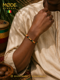 MØDE Senegal Wood Bead Bracelet — Rasta Colors