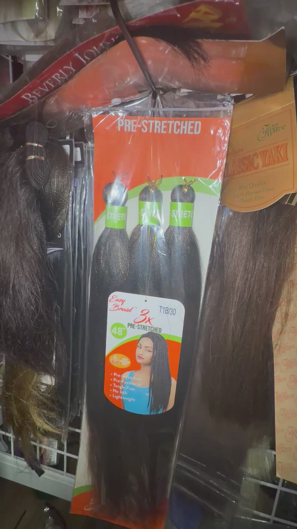 Easy Braid 3X Pre-Stretched Braiding Hair — 48”, T1B/30